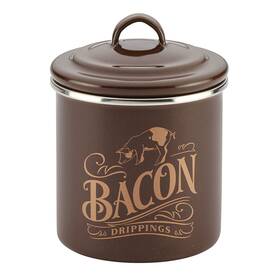 Ayesha 631899469502 Curry Enamel On Steel Bacon Grease Can / Container - 4 Inch Brown Ayesha 631899469502 Curry Enamel On Steel Bacon Grease Can / Container - 4 Inch Brown