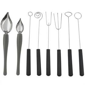 Af-87985 Aylifu 2 Pcs Drawing Decorating Spoon Set 6 Candy 20cm Grey/silver/black