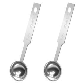 1-htus Ayzylpth 25027 2 Pcs 1/3tbsp 5ml Polished Long Teaspoon With Measurement 12 Cm Silver