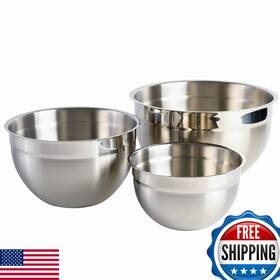 B08wycx28h Babish 3-piece Stainless Steel Mixing Bowl Set - Nesting Metal Bowls