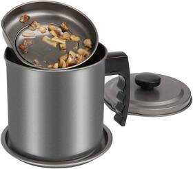 Bacon Grease Container 313043736776 With Strainer- 1.3 L Or 5.2 Cup Iron Kitchen Oil Storage