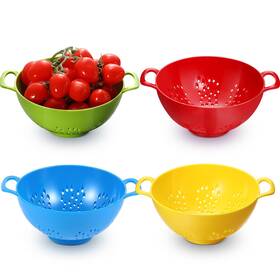 Le-baderke-4524 Baderke 4 Pack Mini Colander For Kitchen Plastic Berry Strainer With Double H