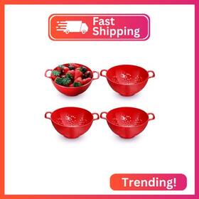 Baderke Le-baderke-4525 4 Pack Mini Colander For Kitchen Plastic Berry Strainer With Double Hand
