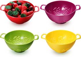 Le3555 Baderke 4-pack Mini Colanders Plastic Berry Strainers With Handles Fruits And Veggies Le3555 Baderke 4-pack Mini Colanders Plastic Berry Strainers With Handles Fruits And Veggies