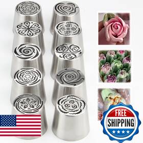 B0f8wb1rkk Baipesiy 10pack Russian Piping Flower Nozzles Extra Large Stainless Steel Rose F