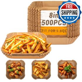 B0djxs41vx Bake Choice 500pcs Air Fryer Paper Liners 8 Inch Square Disposable Parchment Liner For 5