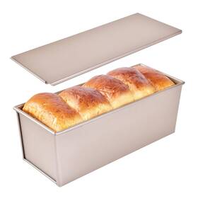B0c4p7jsmc Bakeley Commercial Pullman Loaf Pan With Lid 2.2lb Non-stick Aluminized Steel