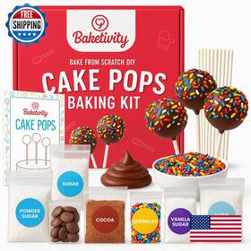 B01l5xl49g Baketivity Diy Cake Pop Baking Kit For Kids - Premeasured Ingredients
