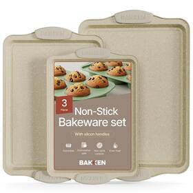 B0cx3vvrnp Bakkenmaster Bakken 3-pcs Nonstick Carbon Steel Cookie Sheet Set Stackable Baking Pans