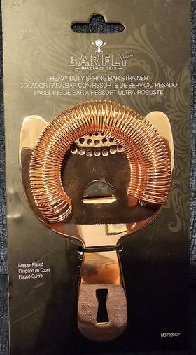 Barfly 765301931209 Heavy Duty Copper Plated Strainer Mixology Gear New For Drink Shakers