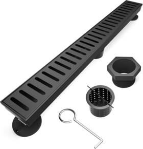 0528-bk Baronage 28 Inch Linear Shower Drain Black Floor Accessories Capsule Pattern Cover