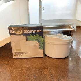 Baxter Hodell Corp 032852176527 Vintage Salad Spinner White Plastic Funnel Shape Without Riginal Box
