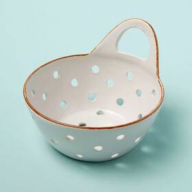 Be Home 753386386120 Yara Stoneware Colander Basket With Handle