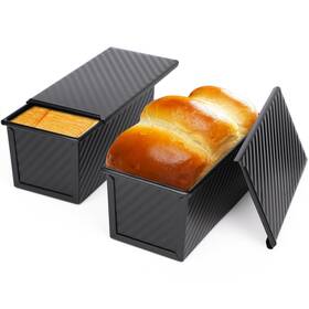 B0d99vhj5r Beasea Pullman Loaf Pan With Lid 2 Pack 0.5 Lb Small Non-stick Bread Pans
