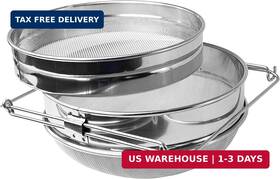 Beextm 707618646834 Honey Strainer Stainless Steel Filter Double Sieve Debris H
