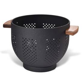 Befare 093201161810 Metal Colander With Wood Handle And Stable Base Powder Coated Steel Kitchen