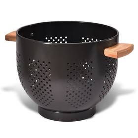 Befare 093201161834 Metal Colander With Wood Handle And Stable Base Powder Coated Steel Kitchen S