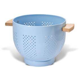 Befare 772168883831 Metal Colander With Wood Handle And Stable Base Powder Coated Steel Kitchen