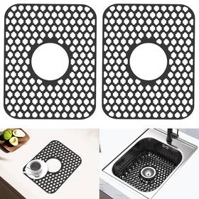 Bh1311-centered Behok 2 Pack Silicone Sink Protector For Kitchen Bathroom 13.58 Inch X 11.6 Heat-