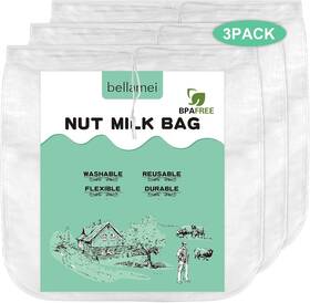 Bellamei 313109919952 3 Pack 14 Inch X14 Nut Milk Bag Extra Large Reusable Food Strainers Bags