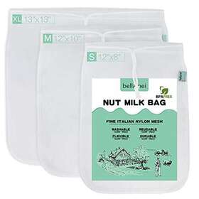 Bellamei 736140219179 Nut Milk Bag Reusable Food Strainer Bags For Straining Almond/so Bellamei 736140219179 Nut Milk Bag Reusable Food Strainer Bags For Straining Almond/so