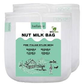 Bellamei 736140219674 2 Pack - Xl 12 Inch X12 Nut Milk Bags Reusable Food Strainers For Almond Bellamei 736140219674 2 Pack - Xl 12 Inch X12 Nut Milk Bags Reusable Food Strainers For Almond