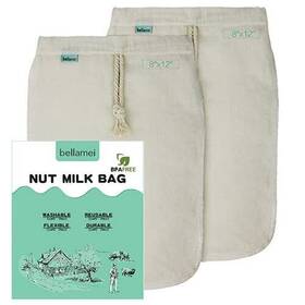Bellamei 736140219711 Nut Milk Bag Unbleached Cotton Cheesecloth Bags Reusable Certified Organic Cotto Bellamei 736140219711 Nut Milk Bag Unbleached Cotton Cheesecloth Bags Reusable Certified Organic Cotto