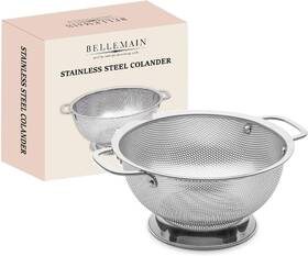 Bellemain 313098059028 3 Quart Metal Colander With Handle Pasta Spaghetti Berry Fruit Vege