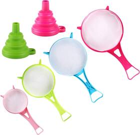 Benbo 445035981901 4pcs Plastic Mesh Strainer Colander Set Food Soy Milk Flour Sieve Long Ha
