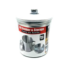 Bene Casa 037005651197 Oil Strainer And Storage Container With Lid Handle
