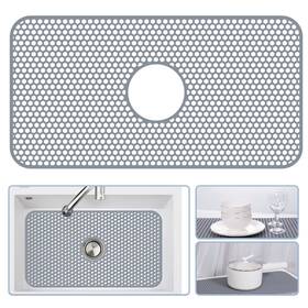 Bestjing 737417072718 24.8 Inch X13 Silicone Sink Protector With Center Drain Non-slip Kitchen Mat Bestjing 737417072718 24.8 Inch X13 Silicone Sink Protector With Center Drain Non-slip Kitchen Mat