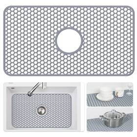 Bestjing 751753960690 Large 26 Inch X14 Silicone Sink Mat Heat Resistant Center Drain For Farmhouse