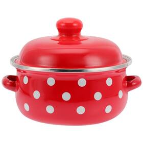 48di19j5022 Bestoyard 1 Quart Enamel Stock Pot With Lid - Double Ear Soup For Simmeri