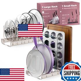 B09trt6jrs Better Things Home 14 Pan Pot And Lid Organizer Rack Set - Cabinet Storage