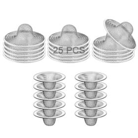 Glw-002 Beyoslf 25pcs Bathroom Mesh Sink Drain Strainer 2.75 Inch And 2.125ftft Stainless Steel Slop