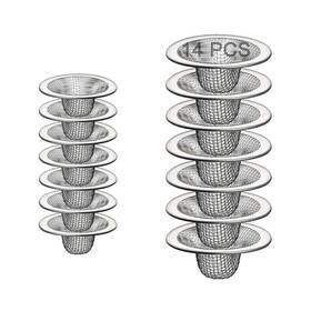Glw2-4 Beyoslf 14pcs Drain Mesh Basket 2.125ftft And 2.75 Inch Bathroom Sink Strainer Sc