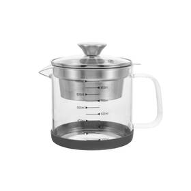B2976 Binaryabc Yogurt Strainer Nut Milk Juice Food Glass Teapot With Mesh