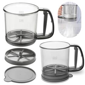 Fba-cf-35us-4502756 Blingbin Flour Sifter For Baking Double Layer Sieve With Lid Semi-automatic Ha