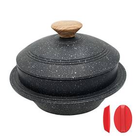 B0bxgxny7q Bobikuke Cast Aluminum Pot With Lid 7.9 Inch Non-stick Casserole Dish Korean Ston