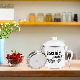 Bokingone 313097998908 Bacon Grease Container With Strainer 1.2l/42oz Large Stainless Steel Cooking Bokingone 313097998908 Bacon Grease Container With Strainer 1.2l/42oz Large Stainless Steel Cooking