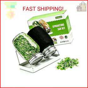 Sprouting-02 Boombamo Premium Sprouting Jar Kit 2pack Wide Mouth Mason Jars With Mesh Sprout