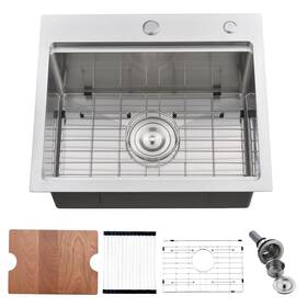 2017n Boomhoze 20 Inch Drop In Kitchen Sink Single Bowl 16 Gauge Stainless Steel Topmount S