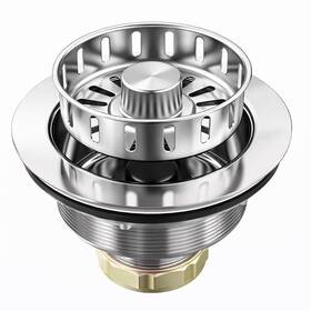 B9178 Botemy 3-1/2 Inch Pop Up Kitchen Sink Drain Strainer Assembly 304 Stainless Steel Wi B9178 Botemy 3-1/2 Inch Pop Up Kitchen Sink Drain Strainer Assembly 304 Stainless Steel Wi