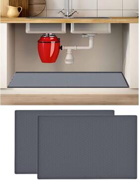 Yh001 Brand Arimilk Under Sink Mat 2 Pcs 34 Inch X 22 Silicone The For Dark Gray 2pcs Yh001 Brand Arimilk Under Sink Mat 2 Pcs 34 Inch X 22 Silicone The For Dark Gray 2pcs