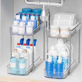 Gui-2 Brand Yieach 2 Sets Tier Pull Out Kitchen Under Sink Organizer And Clear