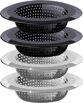 Branded 744759194046 Kitchen Sink Drain Strainer 4 Pack Stainless Steel And Black Mesh Branded 744759194046 Kitchen Sink Drain Strainer 4 Pack Stainless Steel And Black Mesh