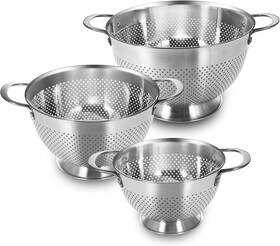 Jl-lsl-001 Branded01 Stainless Steel Colander Set Of 3 1-3.5-5quart Durable Rice And Pasta Strain Jl-lsl-001 Branded01 Stainless Steel Colander Set Of 3 1-3.5-5quart Durable Rice And Pasta Strain