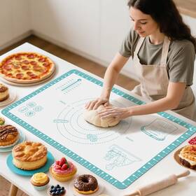 B0fldcn7nz Bredominant Non-stick Silicone Pastry Mat For Rolling Dough Baking - 10 Quick Recipes