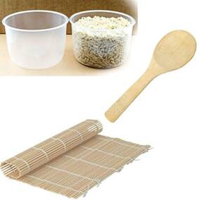Bright Kitchen 798304358926 2 Pack Rice Measuring Cup Clear Cups Sushi Mat Paddle Bright Kitchen 798304358926 2 Pack Rice Measuring Cup Clear Cups Sushi Mat Paddle
