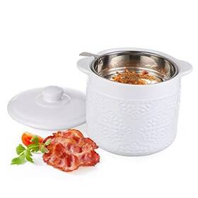Gylus909556-41 Bstkey Ceramic Bacon Grease Container With Fine Mesh Strainer And Lid 41oz Large